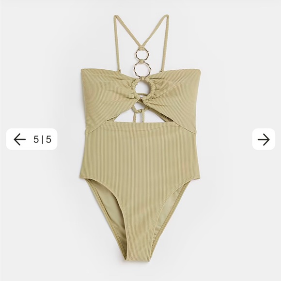 ⭐️HOST PICK⭐️RIVER ISLAND GREEN CUT OUT SWIMSUIT - Picture 5 of 8